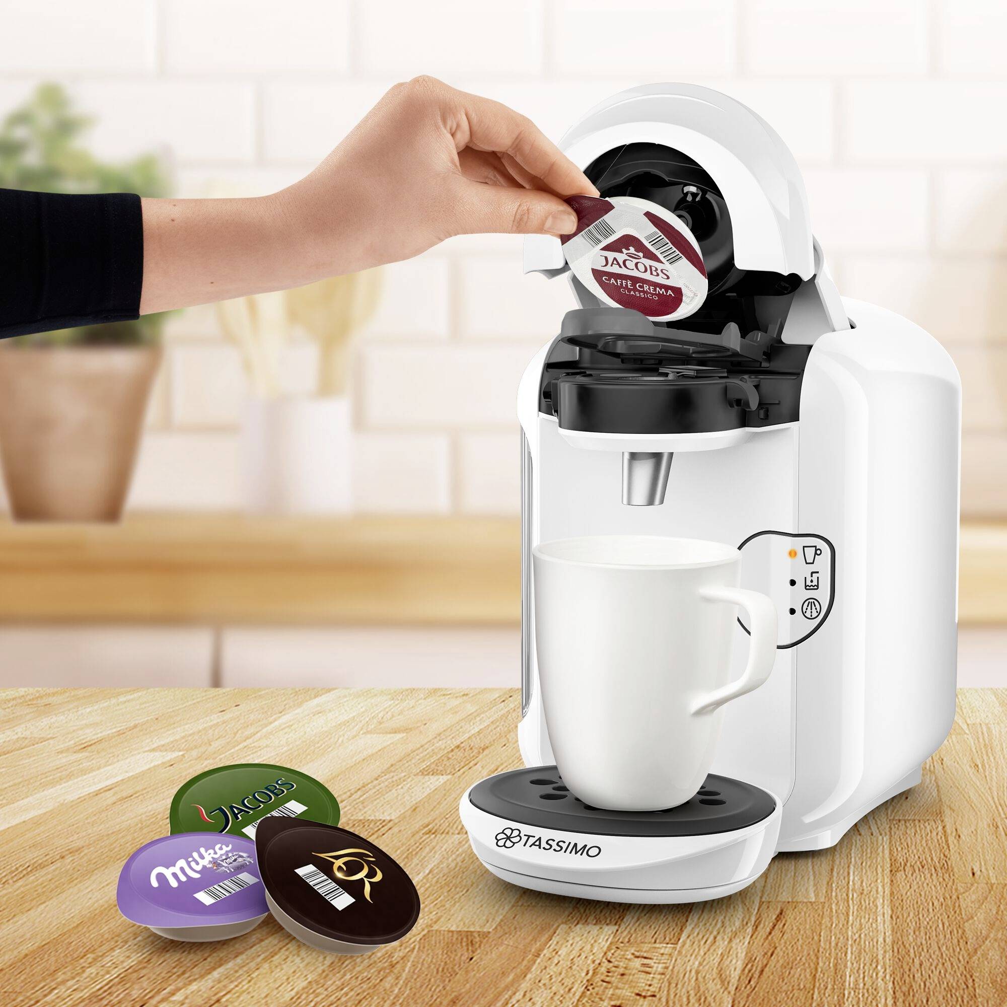 Bosch Haushalt Tassimo VIVY 2 TAS1404 Kapselmaschine Weiß One Touch