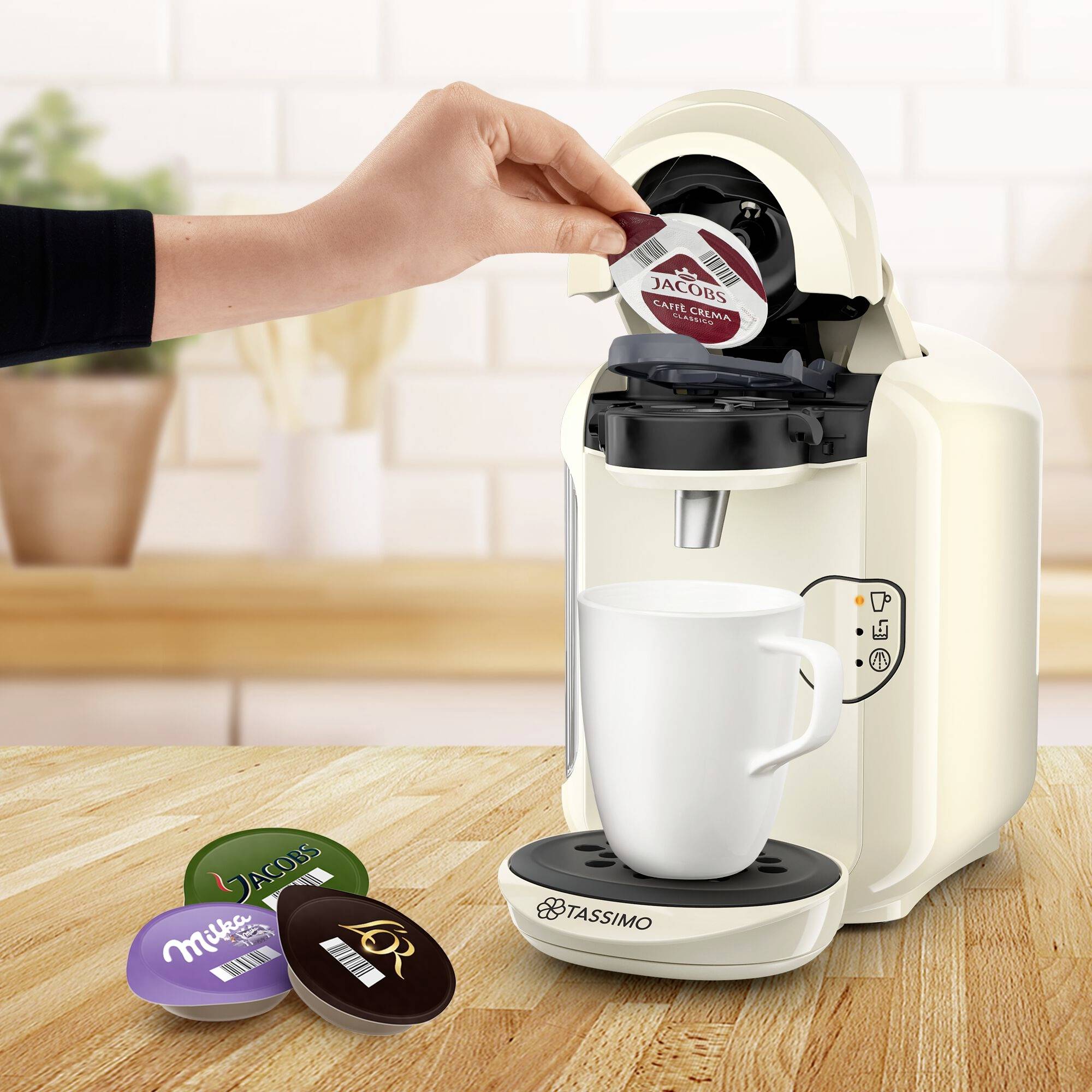 Bosch Haushalt Tassimo VIVY 2  TAS1407 Kapselmaschine Beige One Touch