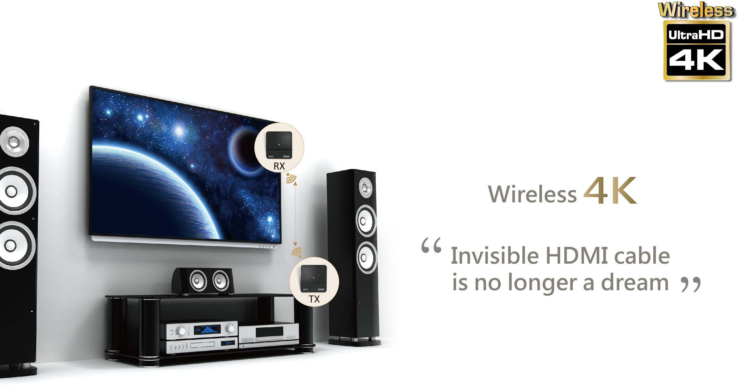 SpeaKa Professional SP-HDFS-02 HDMI-Funkübertragung (Set) 10m 60GHz 3840 x 2160 Pixel