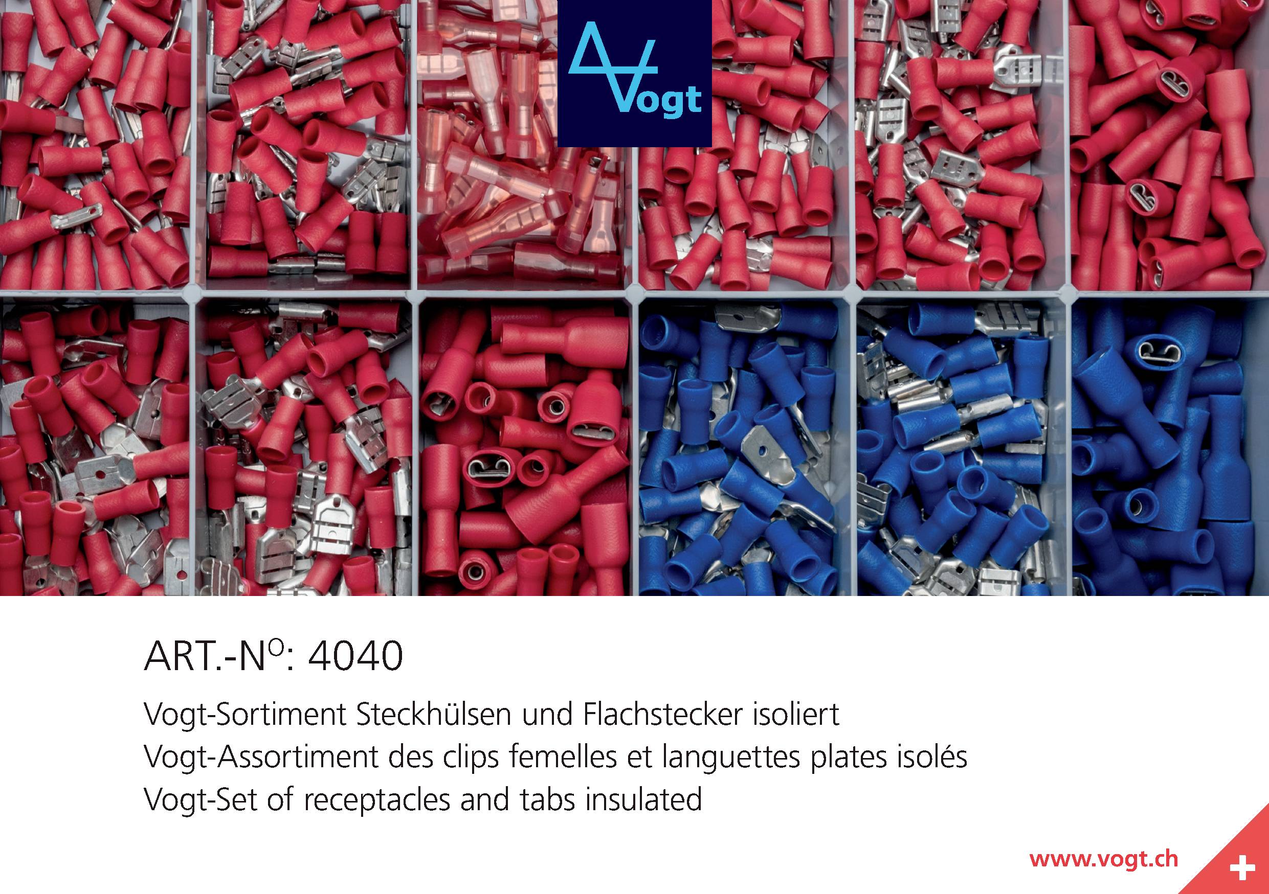 Vogt Verbindungstechnik 4040 Quetschverbinder-Sortiment 0.50mm² 2.50mm² Rot, Blau 575St.