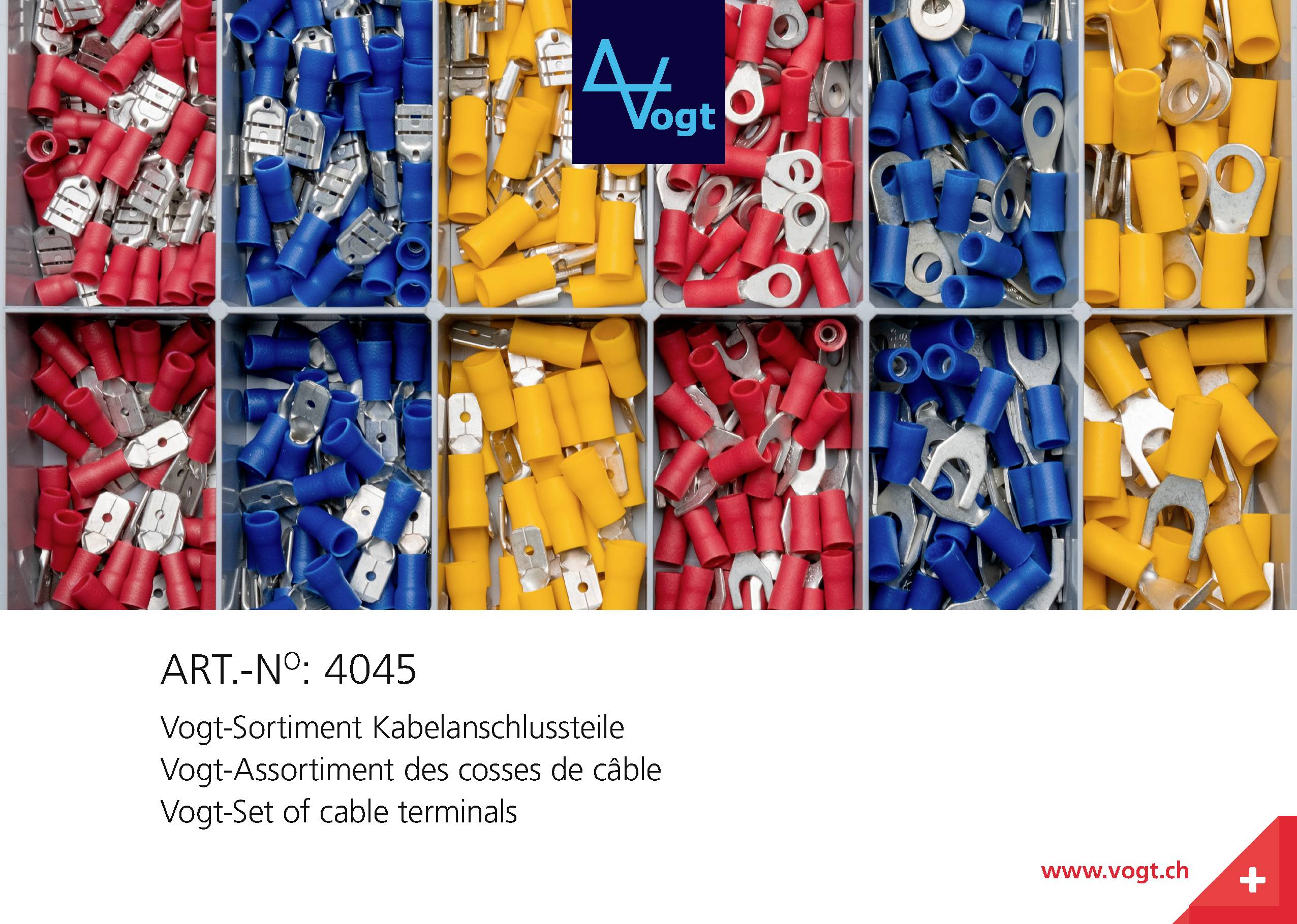 Vogt Verbindungstechnik 4045 Quetschverbinder-Sortiment 0.50mm² 6mm² Rot, Blau, Gelb 520St.