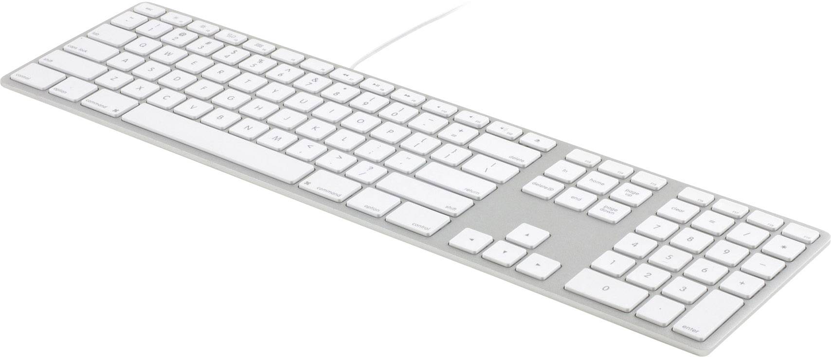 Matias MT1005AL USB Tastatur US-Englisch, QWERTY, Mac Aluminium USB-Anschluss