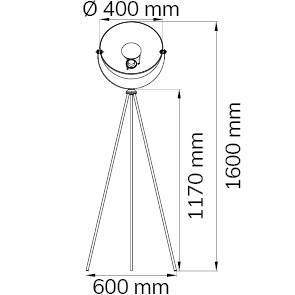 WOFI Mona 3019.01.10.7000 Stehlampe LED E27 40 W Schwarz, Gold