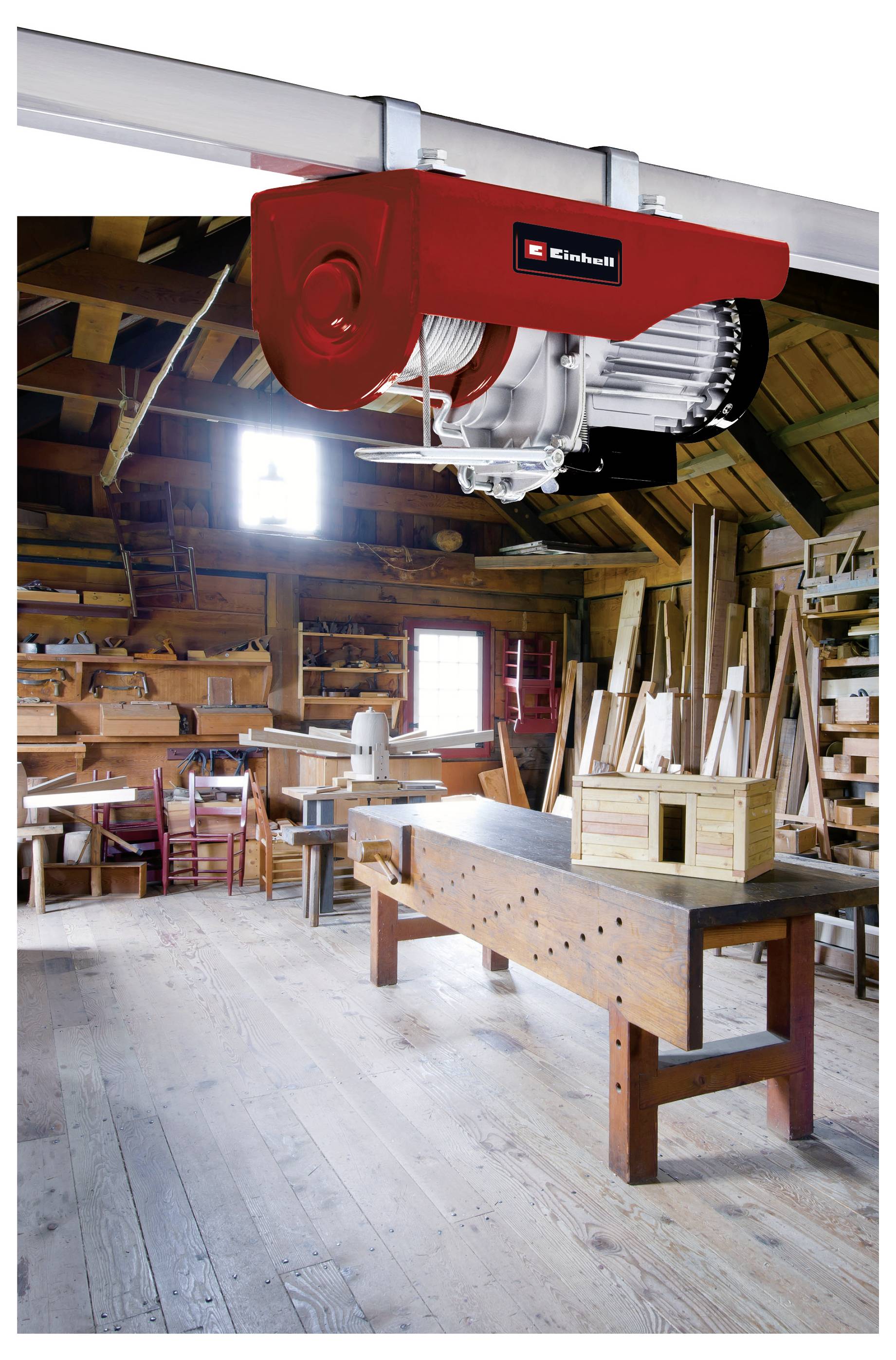 Einhell 2255150 Elektrischer Seilhebezug Tragfähigkeit (mit Umlenkrolle) 600kg Tragfähigkeit (ohne Umlenkrolle) 300kg