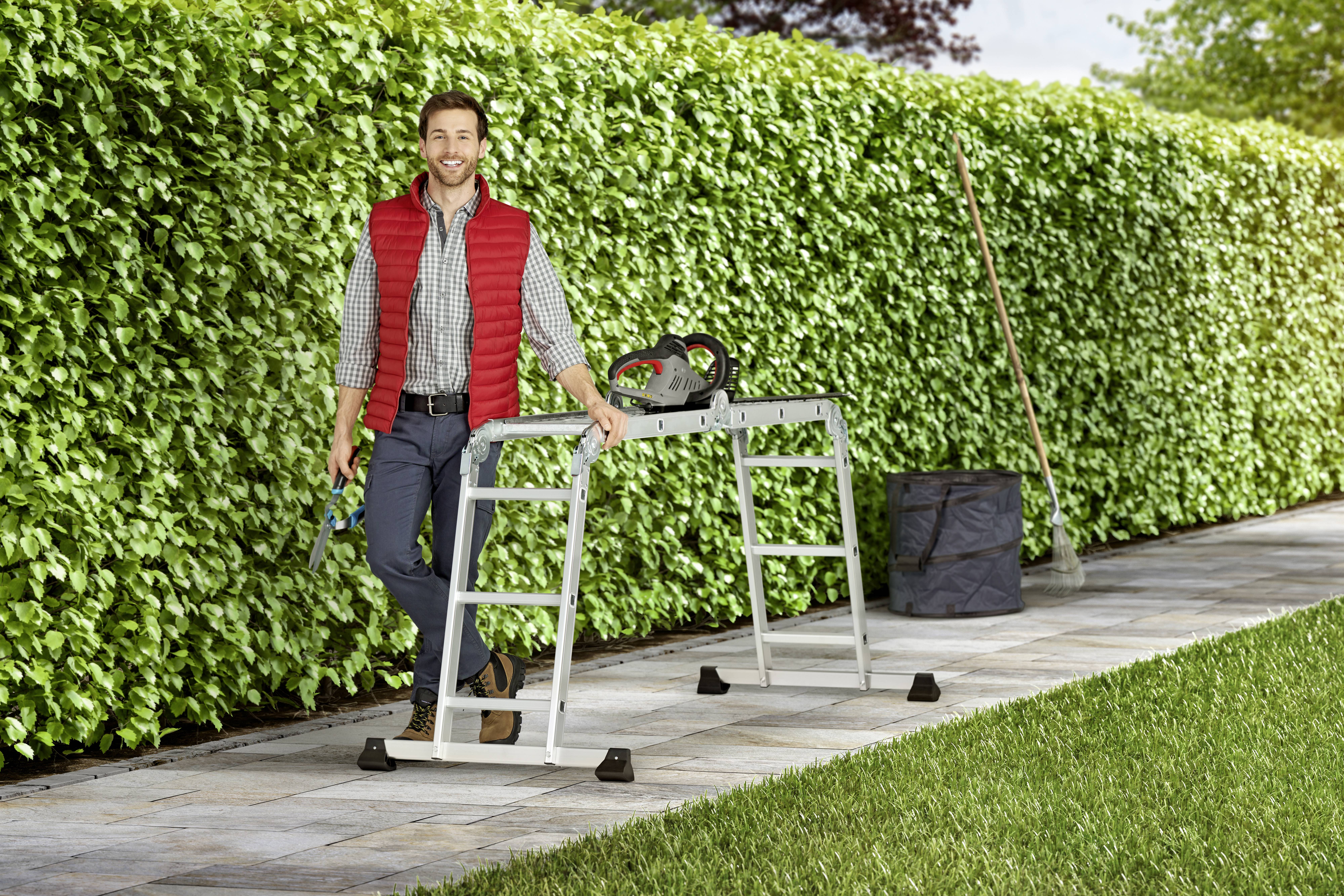 Hailo ProfiStep® combi 7412-037 Aluminium Multifunktionsleiter Arbeitshöhe (max.): 4.35m Silber 16.7kg