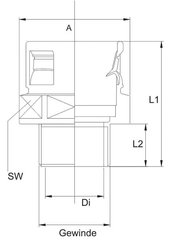 Helukabel 94183 HSSV M Schlauchverschraubung Grau M25 Gerade 1St.