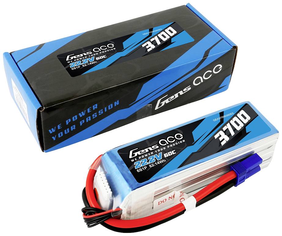 Gens ace Modellbau-Akkupack (LiPo) 22.2 V 3700 mAh Zellen-Zahl: 6 60 C Softcase EC5