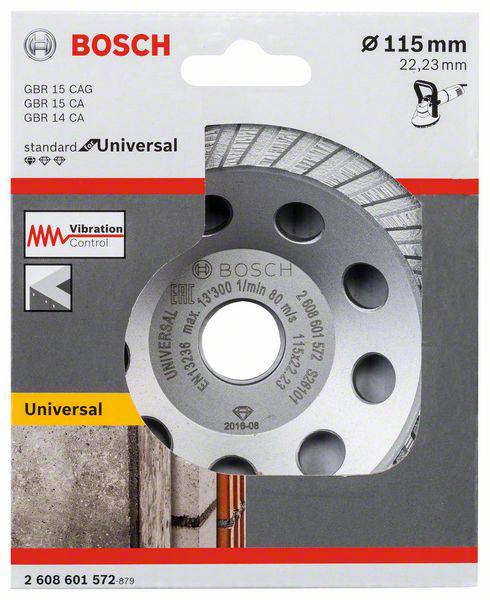 Bosch Accessories 2608601572 Diamanttopfscheibe Standard for Universal Turbo, 115 x 22,23 x 5mm Standard for Universal Turbo