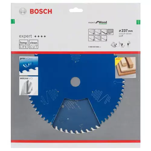 Bosch Accessories Expert for Wood 2608644068 Kreissägeblatt 237 x 30 x 1.8mm Zähneanzahl: 56 1St. Bosch Accessories Expert for Wood 2608644068 Kreissägeblatt 237 x 30 x 1.8mm Zähneanzahl: 56 1St.