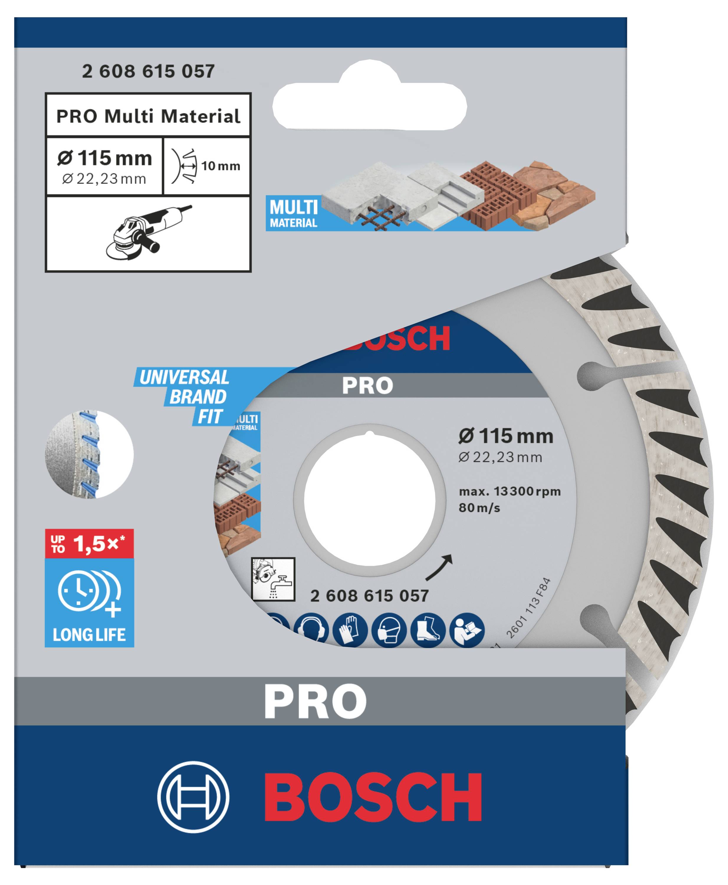 Bosch Accessories 2608615057 Standard for Universal Speed Diamanttrennscheibe Durchmesser 115mm Bohrungs-Ø 22.23mm Beton