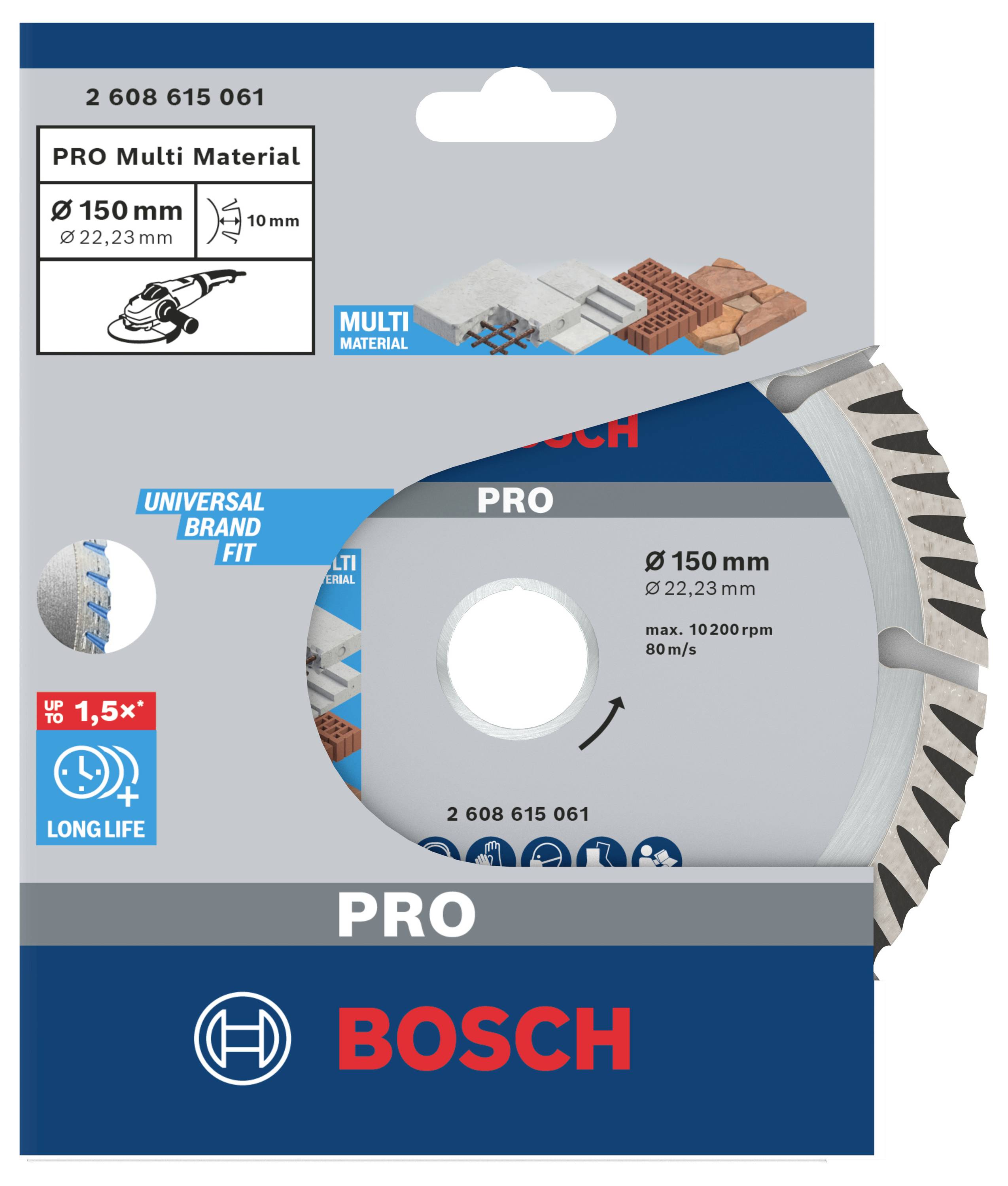 Bosch Accessories 2608615061 Standard for Universal Speed Diamanttrennscheibe Durchmesser 150 mm Bohrungs-Ø 22.23 mm 1 St.