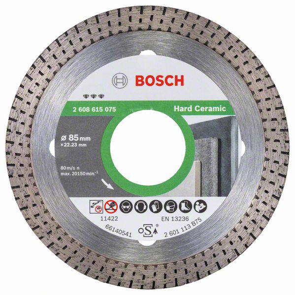 Bosch Accessories 2608615075 Best for Ceramics Diamanttrennscheibe Durchmesser 85 mm Bohrungs-Ø 22.23 mm 1 St.