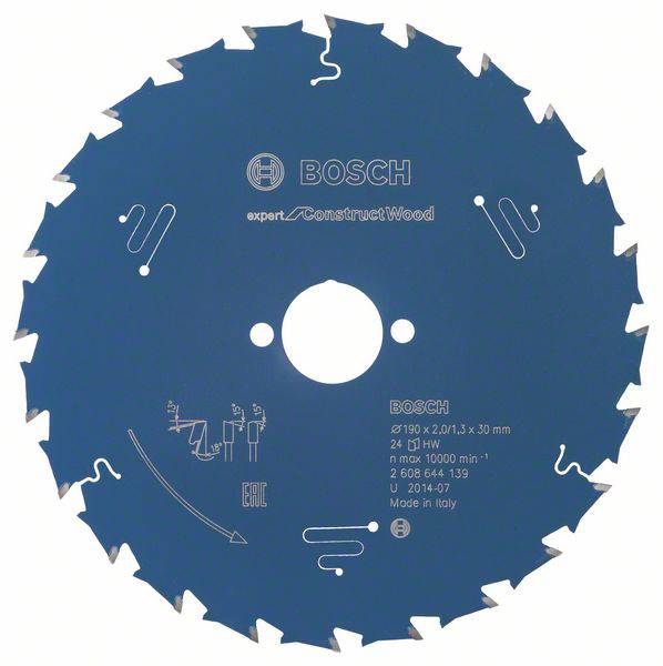 Bosch Kreissägeblatt für Holz, Expert-Serie, 219 x 20/1,3 x 30 mm, 24 Zähne.