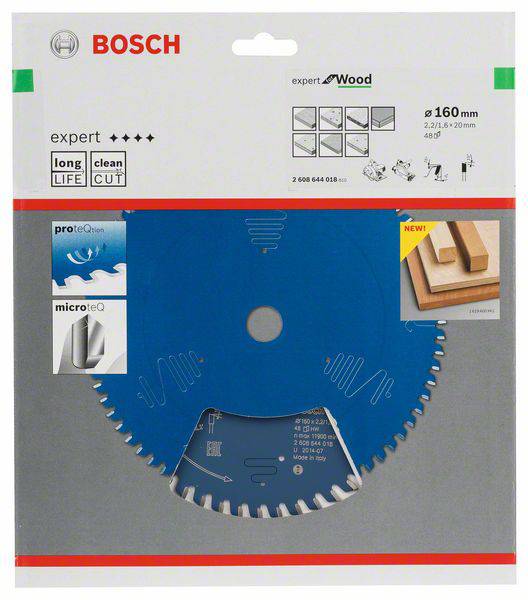 Bosch Accessories Expert for Wood 2608644018 Kreissägeblatt 160 x 20 x 1.6 mm Zähneanzahl: 48 1 St.