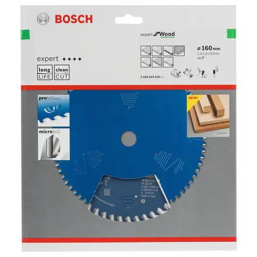 Bosch Accessories Expert for Wood 2608644018 Kreissägeblatt 160 x 20 x 1.6mm Zähneanzahl: 48 1St. Bosch Accessories Expert for Wood 2608644018 Kreissägeblatt 160 x 20 x 1.6mm Zähneanzahl: 48 1St.