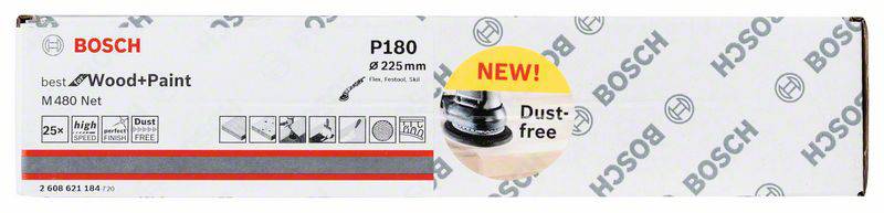 Bosch Accessories 2608621184 Schleifpapier für Deckenschleifer Körnung num 180 (Ø) 225mm 25St.