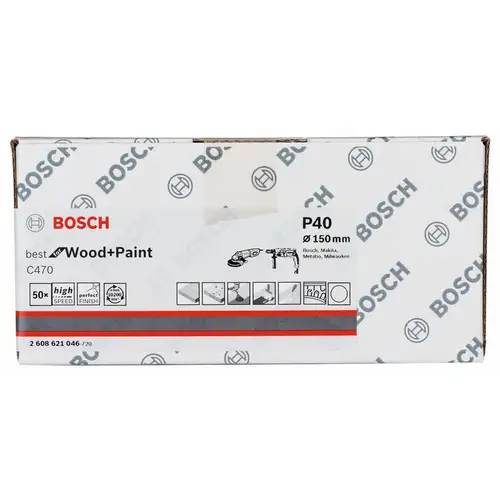 Bosch Accessories 2608621046 Schleifpapier für Schleifteller Körnung 40 (Ø) 150mm 50St. Bosch Accessories 2608621046 Schleifpapier für Schleifteller Körnung 40 (Ø) 150mm 50St.