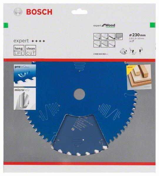 Bosch Kreissägeblatt; geeignet für Holz; Durchmesser 230 mm; Expert-Qualität; lange Lebensdauer und sauberer Schnitt.