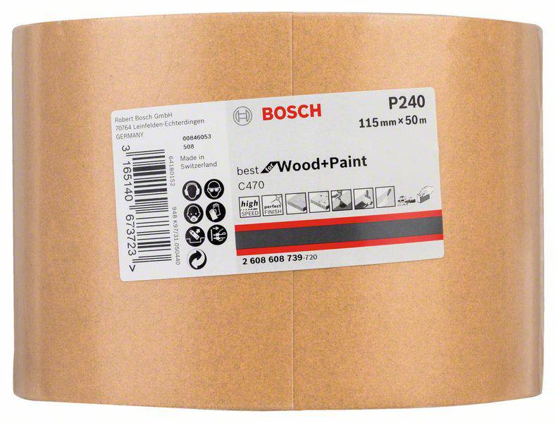 Bosch Accessories 2608608739 Schleifpapierrolle Körnung num 240 (L x B) 50m x 115mm 50m