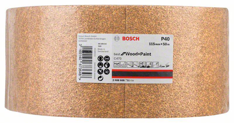 Bosch Accessories 2608608731 Schleifpapierrolle Körnung num 40 (L x B) 50m x 115mm 50m