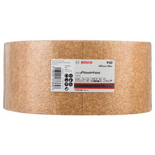 Bosch Accessories 2608608731 Schleifpapierrolle Körnung num 40 (L x B) 50m x 115mm 50m Bosch Accessories 2608608731 Schleifpapierrolle Körnung num 40 (L x B) 50m x 115mm 50m