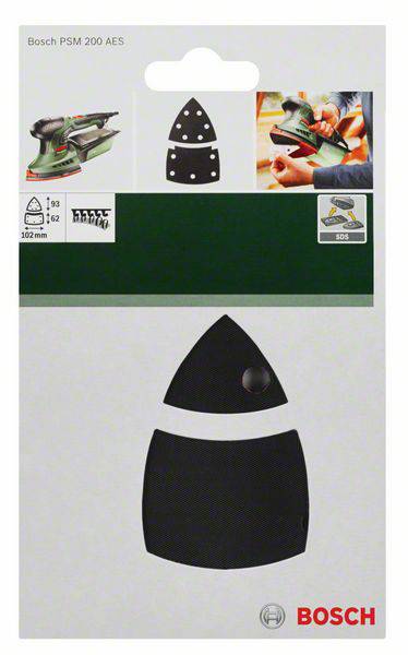 Schleifplatte für PSM 200 AE, 2-teilig, dreieckig, SDS, 102 x 92 mm, Klett. Bosch Accessories 2609256D20