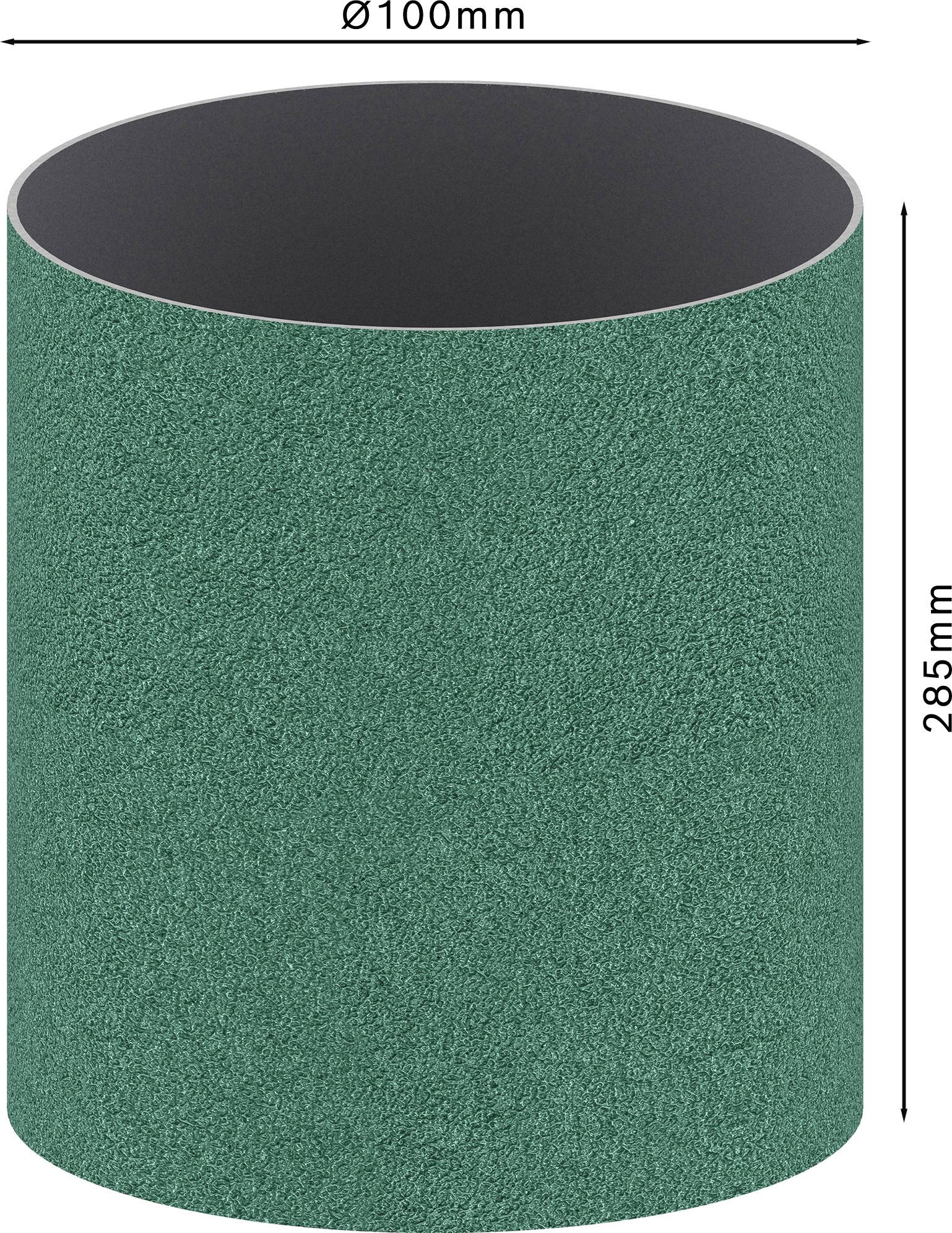 Zylinder mit grün-texturierter Oberfläche, Durchmesser 100 mm, Höhe 285 mm.