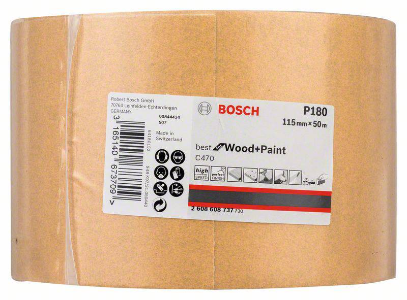 Bosch Accessories  2608608737 Schleifpapierrolle  Körnung 180  (L x B) 50 m x 115 mm 50 m