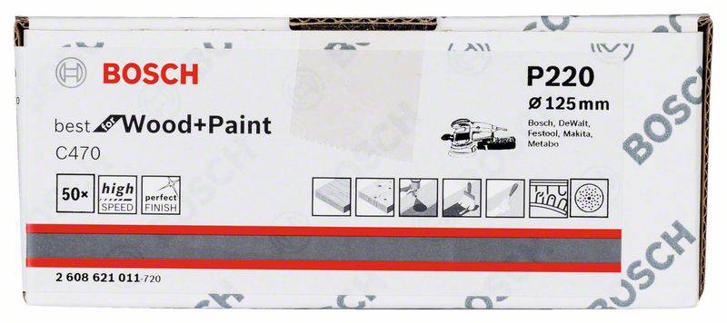 Bosch Accessories 2608621011 Exzenterschleifpapier Körnung num 220 50St.