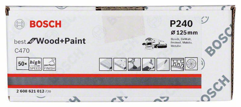 Bosch Accessories 2608621012 Exzenterschleifpapier Körnung num 240 50St.