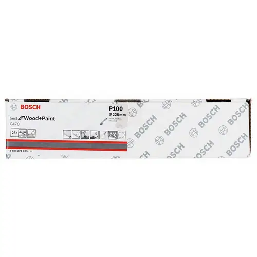 Bosch Accessories 2608621029 Schleifpapier für Deckenschleifer Körnung 100 (Ø) 225mm 25St. Bosch Accessories 2608621029 Schleifpapier für Deckenschleifer Körnung 100 (Ø) 225mm 25St.