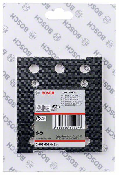 Bosch Accessories Schleifplatte, 110 x 100 mm, mit Kletthaftung 2608601443