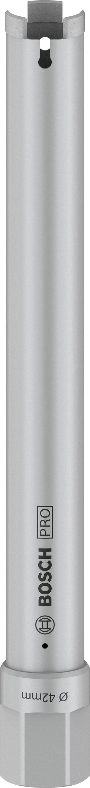 Metallischer Bohradapter mit Bosch-Logo in der Mitte, silberfarben, verwendet zur Befestigung von Bohrkronen auf Bohrmaschinen.