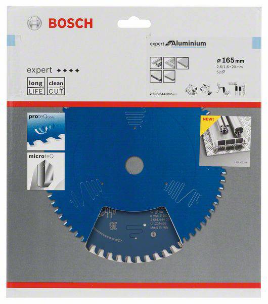 Bosch Accessories Expert for Aluminium 2608644095 Kreissägeblatt 165 x 20 x 1.6mm Zähneanzahl: 52 1St.