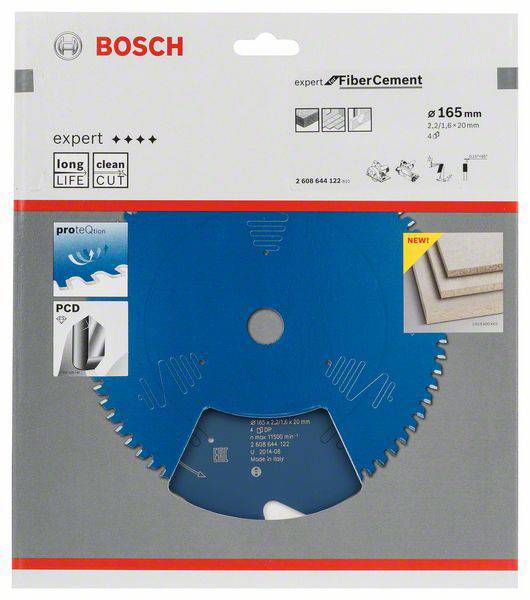 Bosch Accessories Expert for Fiber Cement 2608644122 Kreissägeblatt 165 x 20 x 1.6mm Zähneanzahl: 4 1St.