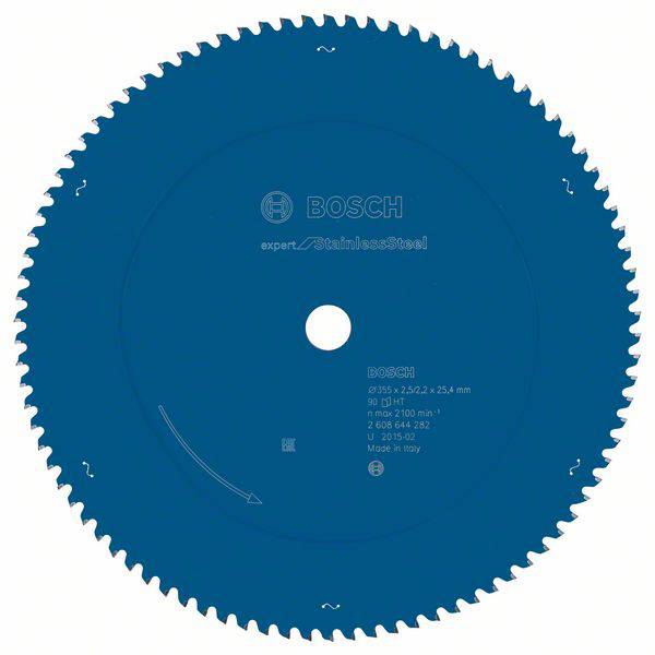 Bosch Kreissägeblatt, blau, Durchmesser 355 mm, für Edelstahl geeignet.
