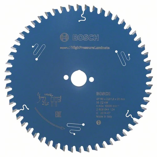 Bosch Accessories Expert for High Pressure Laminate 2608644134 Kreissägeblatt 190 x 20 x 1.6mm Zähneanzahl: 56 1St. Bosch Accessories Expert for High Pressure Laminate 2608644134 Kreissägeblatt 190 x 20 x 1.6mm Zähneanzahl: 56 1St.