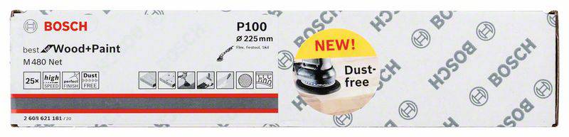 Bosch Accessories 2608621181 Schleifpapier für Deckenschleifer Körnung num 100 (Ø) 225mm 25St.