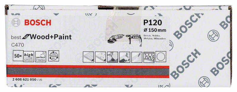 Bosch Accessories 2608621050 Schleifpapier für Schleifteller Körnung num 120 (Ø) 150mm 50St.