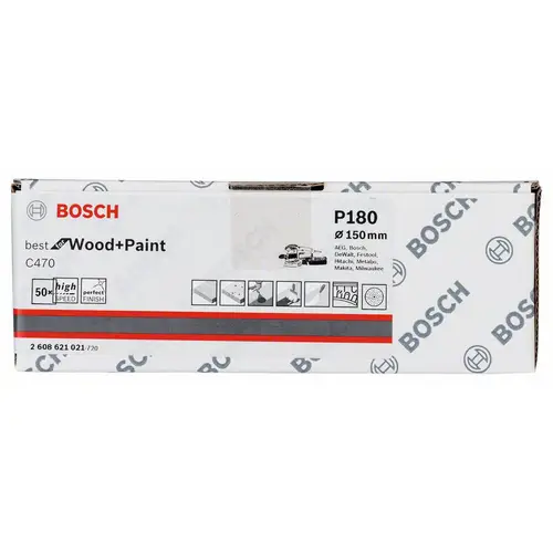 Bosch Accessories 2608621021 Exzenterschleifpapier Körnung num 180 50St. Bosch Accessories 2608621021 Exzenterschleifpapier Körnung num 180 50St.