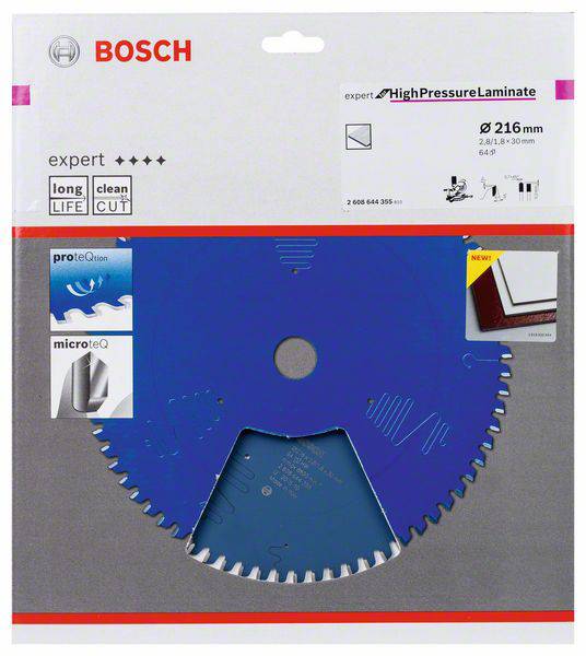 Bosch Accessories Expert for High-Pressure Laminate 2608644355 Kreissägeblatt 216 x 30 x 1.8 mm Zähneanzahl: 64 1 St.