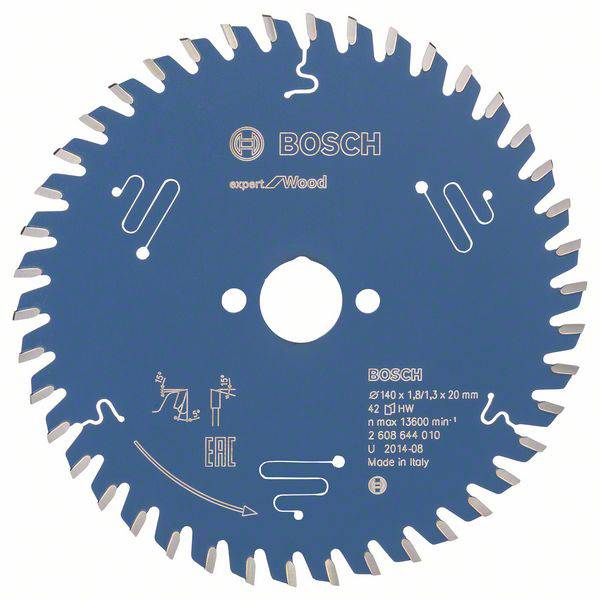 Bosch Kreissägeblatt für Holz, Durchmesser 140 mm, 42 Zähne, Made in Italy