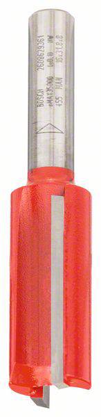 Oberfräser mit rotem Kunststoffgehäuse und Metallklinge, geeignet für Holzverarbeitung oder Möbelherstellung.