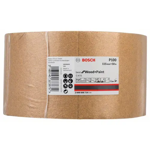 Bosch Accessories 2608608734 Schleifpapierrolle Körnung num 100 (L x B) 50m x 115mm 50m Bosch Accessories 2608608734 Schleifpapierrolle Körnung num 100 (L x B) 50m x 115mm 50m