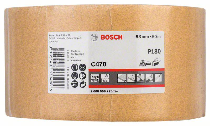Bosch Accessories 2608608715 Schleifpapierrolle Körnung num 180 (L x B) 50m x 93mm 50m