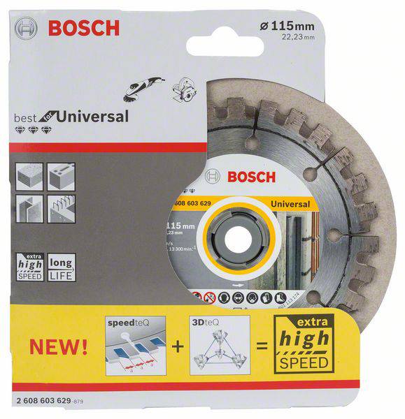 Bosch Accessories 2608603629 Best for Universal Diamanttrennscheibe Durchmesser 115 mm Bohrungs-Ø 22.23 mm 1 St.