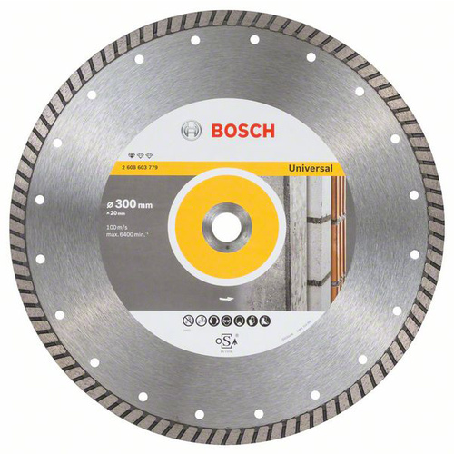 Bosch Accessories 2608603779 Standard for Universal Turbo Diamanttrennscheibe Durchmesser 300mm Bohrungs-Ø 20mm 1St.