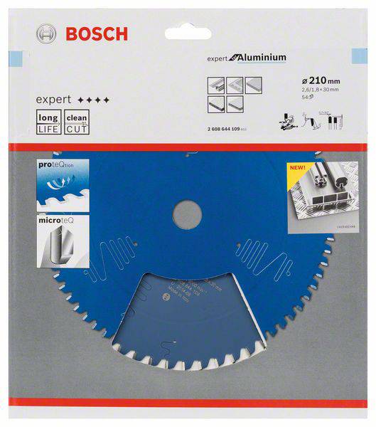 Bosch Expert Aluminium Kreissägeblatt, 210 mm Durchmesser, geeignet für Aluminium und Metalle, Lebensdauer und präzise Schnitte.