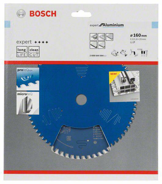 Bosch Accessories Expert for Aluminium 2608644094 Kreissägeblatt 160 x 20 x 1.6mm Zähneanzahl: 52 1St.