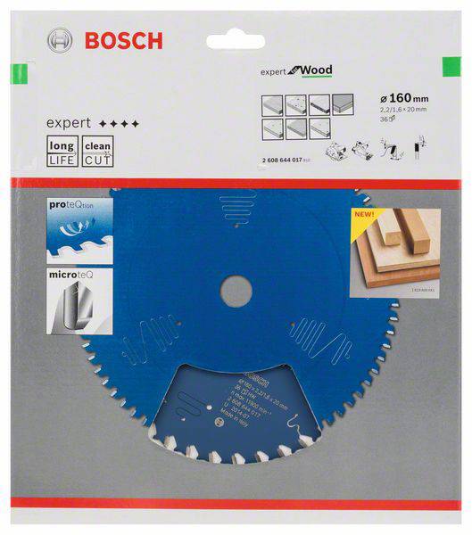 Bosch Accessories Expert for Wood 2608644017 Kreissägeblatt 160 x 20 x 1.6 mm Zähneanzahl: 36 1 St.